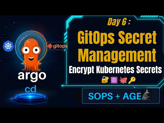 Day 6 | GitOps Secret Management | Encrypt Kubernetes Secrets with SOPS & age | ArgoCD GitOps
