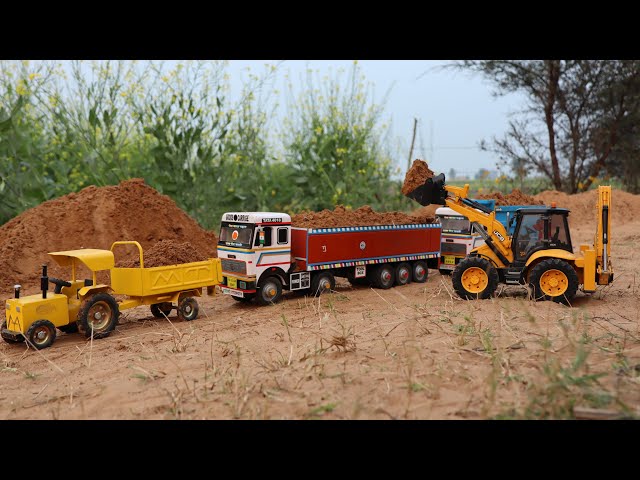 Jcb 5cx backhoe loading mud in Tata truck 2518 and dump Truck | jcb truck
