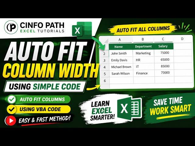 Excel AutoFit Columns with Simple VBA Code