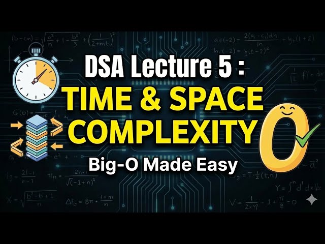 Master Time & Space Complexity: Big-O Notation Explained (DSA Lecture 5)