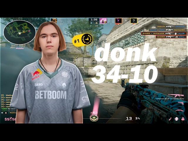 donk (34-10) FACEIT TOP #1 - 4700 ELO | CS2 DEMO POV + VOICECOMMS