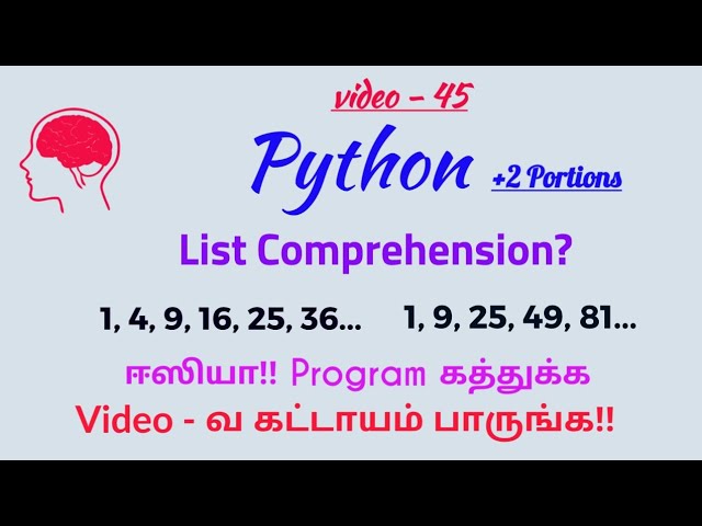 Python Language in Tamil/List Comprehensions in Python/create series of values in list elements