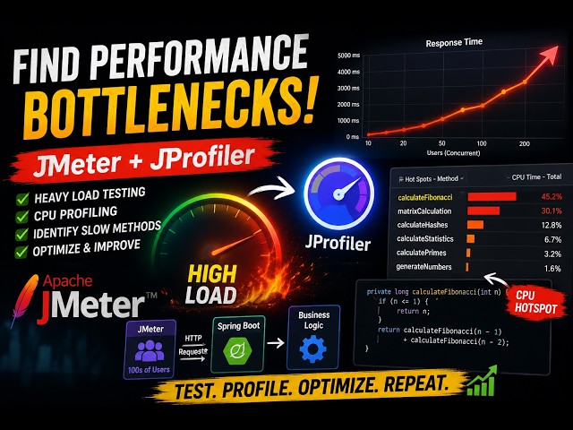JMeter + JProfiler: Find & Fix Performance Bottlenecks in Spring Boot | CPU HOTSPOT | JVM