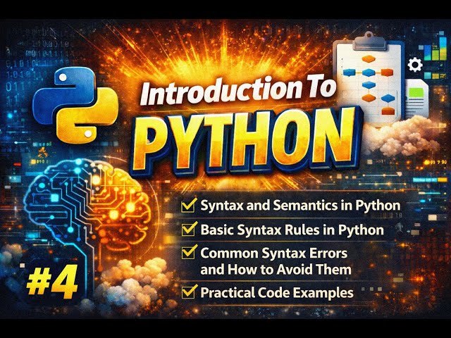 Introduction to Python | Part - 4 | Syntax and Syntax Error and Semantics | Conceptro