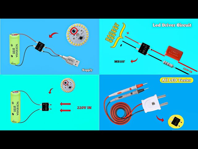 Top 4 DIY Projects Use MB10F Bridge Rectifier || Powerful Electronics Projects