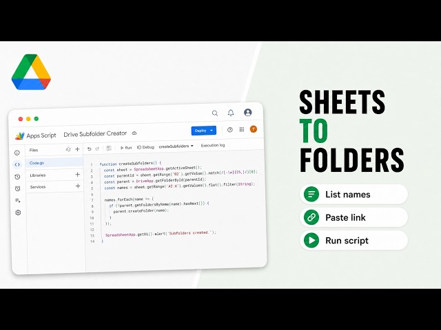 How to Auto Create Subfolders in Google Drive Using Google Sheets