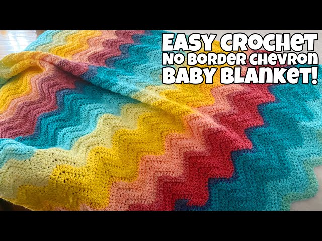 Crochet No Border Chevron Baby Blanket - One Row Repeat - #lionbrandyarn
