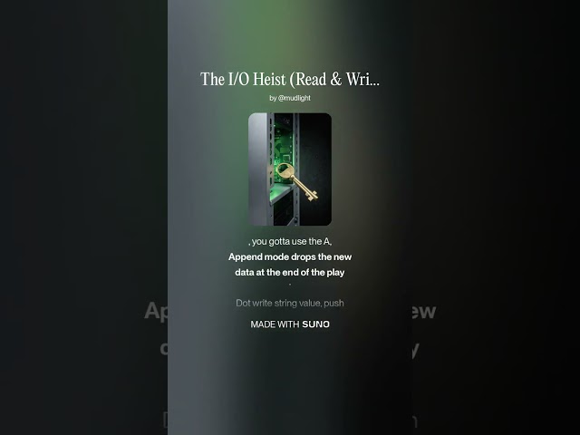 The I O Heist Read & Write