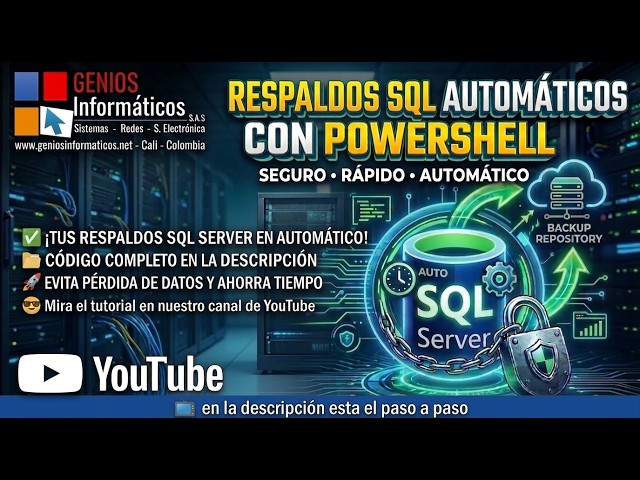 📌Aprende a Automatizar Respaldos en SQL Server con PowerShell y Windows (Paso a Paso)