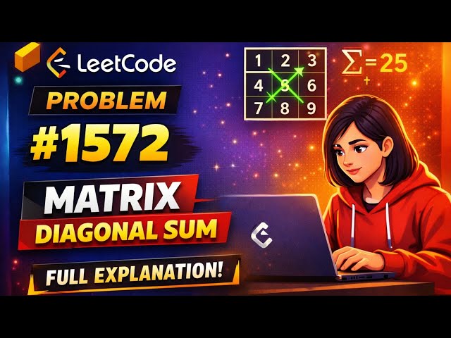 Matrix Diagonal Sum | LeetCode #1572 | Full Explanation