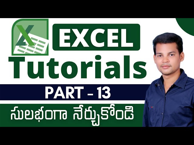 Ms Excel in Telugu Part 13  || Learn Excel  Basics || Microsoft Excel Tutorials