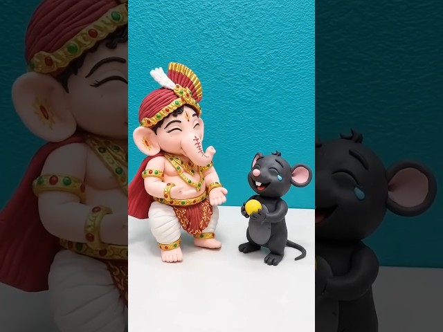 clay se banaye cute Ganesh ji and Ladoo✨🐘Ganesh chaturthi special art |#clayart #shorts #viralshorts