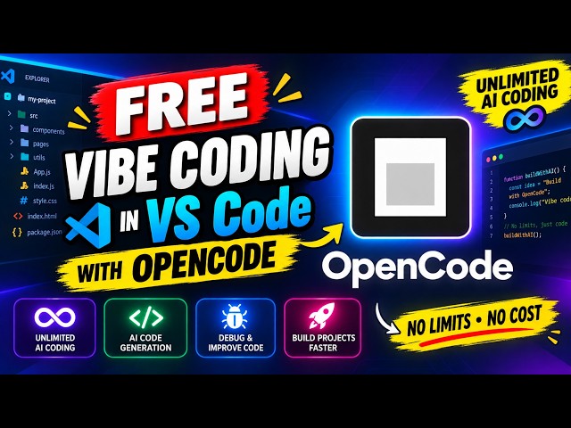 FREE Vibe Coding in VS Code with OpenCode (Unlimited AI Coding)