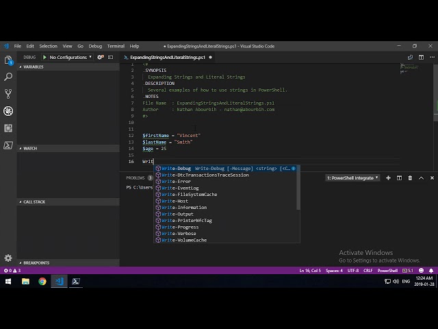 PowerShell Core: Expanding Strings and Literal Strings