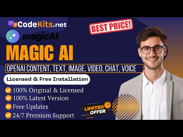 [Latest & Original] MagicAI - OpenAI Content, Text, Image, Video, Chat, and Code Generator as SaaS