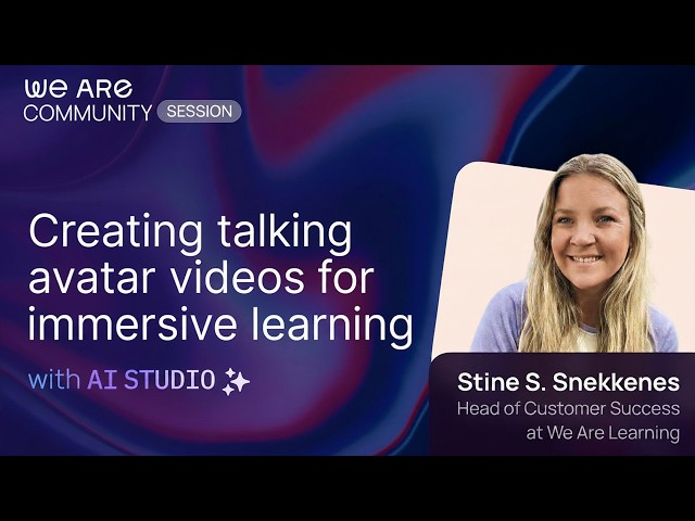 Creating talking avatar videos for immersive learning with AI Studio in We Are | We Are Learning