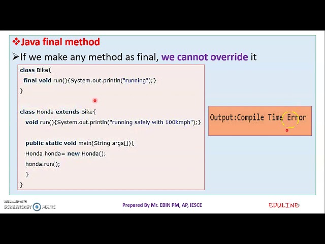 JAVA - MODULE 2 - TOPIC 29 - FINAL KEYWORD