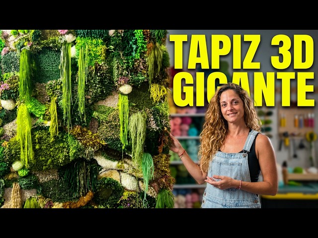 Cómo hacer un TAPIZ BOTÁNICO 3D Gigante 🌿 | Tutorial Tufting Cut Pile long pile punzón manual ✂️