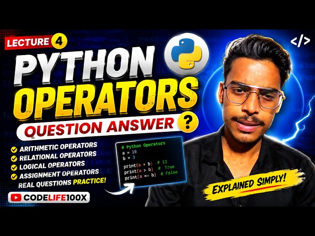 🔥 Python Operators Q&A | Most Important Questions Explained 💯 | Lecture