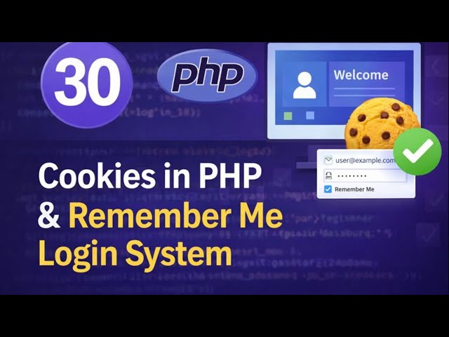 PHP Tutorial 30: Cookies in PHP & Remember Me Login System