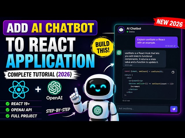 Add AI Chatbot to React Application | Complete React + OpenAI Tutorial (2026) | Full Hindi Guide #5