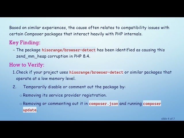 Resolving zend_mm_heap corrupted Errors in Laravel Sail with PHP 8.4 Upgrade