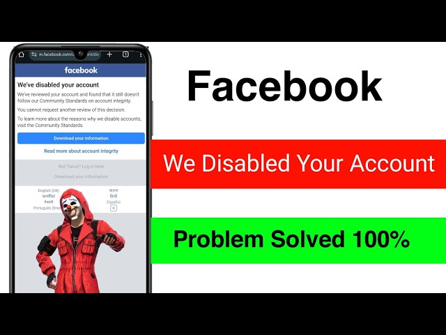 Fb We  Disabled Your Account Facebook Disabled Account Recovery 2025 How to Recover Disabled fb