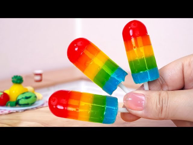 🌈 Freeze Miniature Rainbow Popsicles Ice Cream 🍦 Perfect 1000+ Miniature Ideas | Mini Cakes Baking