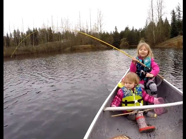 Cute Kids Catching Their First Fish