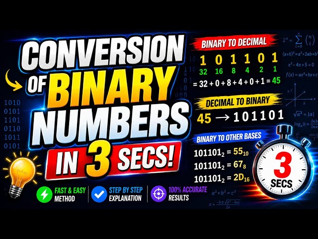 CONVERT BINARY NUMBERS IN 3 SECONDS! 🔥 | Fast & Easy Trick #binary #basetwo #mathstricks #trending 