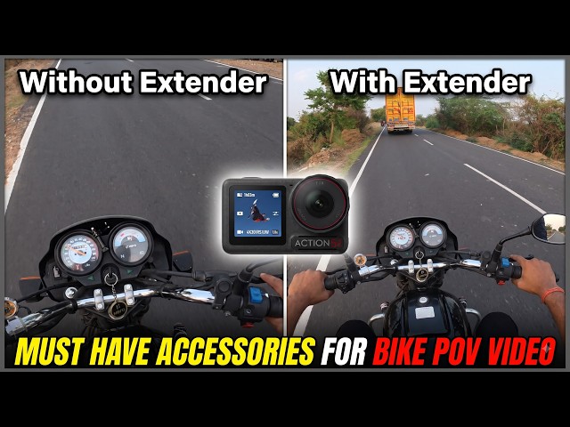 DJI Action 5 Pro Se Bike POV Video Ke Liye Chin Mount Ke Saath Extender Kyu Zaroori Hai