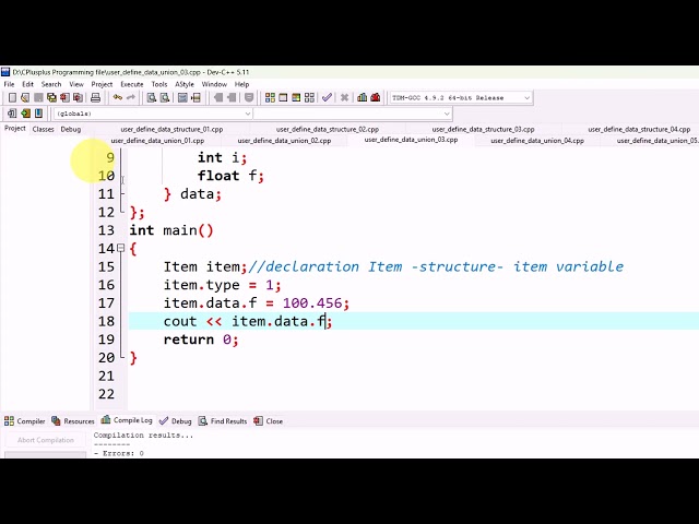 Lecture:113|• Union with Structure|• Tagged Union Concepts| User Define Data Type|• Pashto 