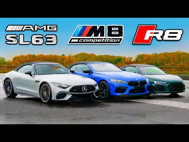 Nuevo AMG SL 63 vs BMW M8 vs Audi R8: CARRERAS DE DRAGS