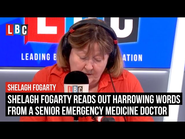 Shelagh Fogarty reads out harrowing words from a senior emergency medicine doctor