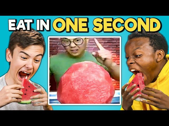 Try To Eat In 1 Second Challenge (Speed Eating) | Teens & College Kids Vs. Food