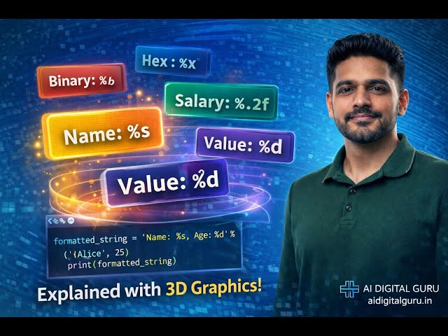 Python Format Specifiers Explained in Hindi | %d %s %f %x