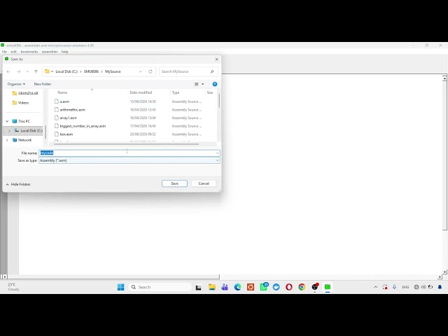 8086 Hello World  example