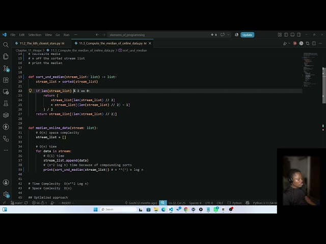 Running Median Brute Force Code Explained | EPI 11.3 | Day 98 Part 2