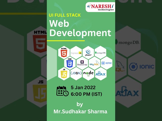 New Batch on UI Full Stack Web by Mr. Sudhakar Sharma