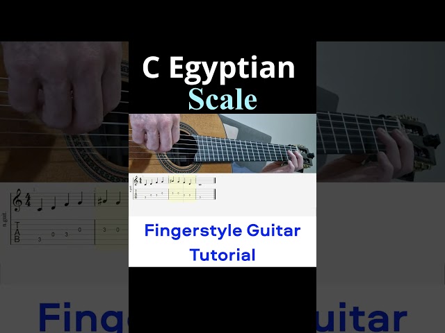 C Egyptian Scale - 1 Octave / Open | Fingerstyle Guitar Tutorial + TABS & Sheet Music