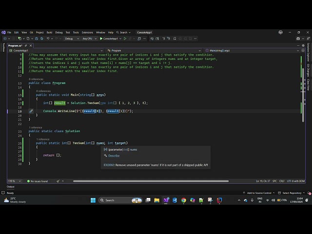 How to Solve TWO Sum DSA Problem | C# | .NET | Java