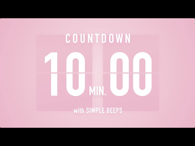 10 Minute Countdown Timer 🌸 Flip Clock with Simple Beeps 🔔