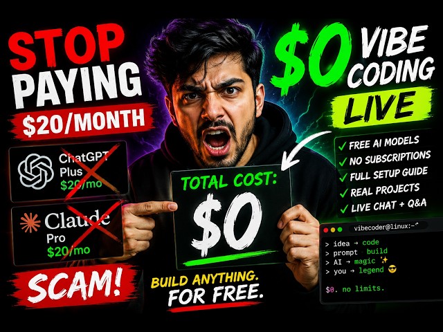 STOP PAYING FOR CHATGPT & CLAUDE — $0 VIBE CODING LIVE 🔥