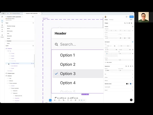 Is it gonna get weird if we try and make the dropdown Figma component go wide? No, not that weird.