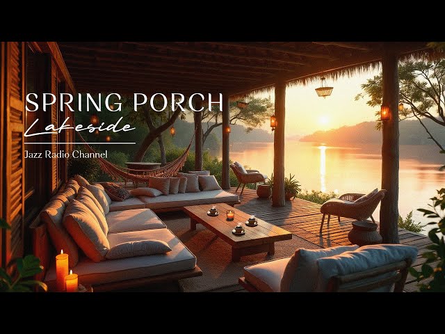 Peaceful Morning at Spring Coffee Porch Ambience with Mellow Bossa Nova Jazz Music for Relax