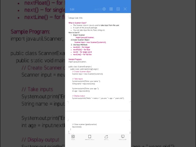 Scanner Class in JAVA