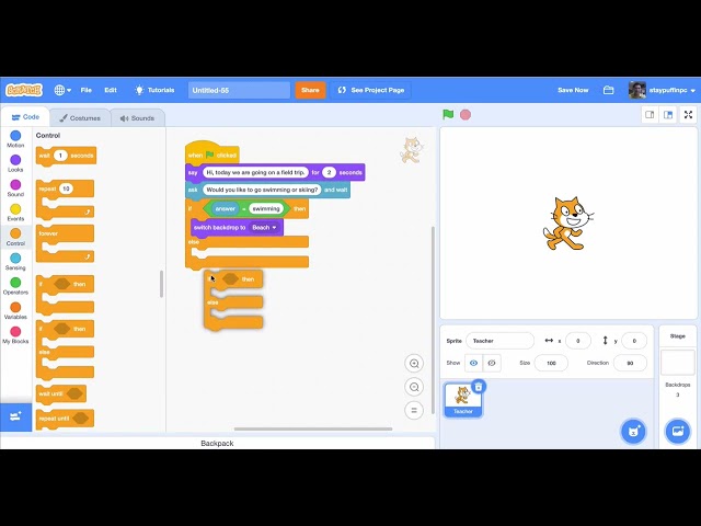 Ask conditional question repeatedly in Scratch