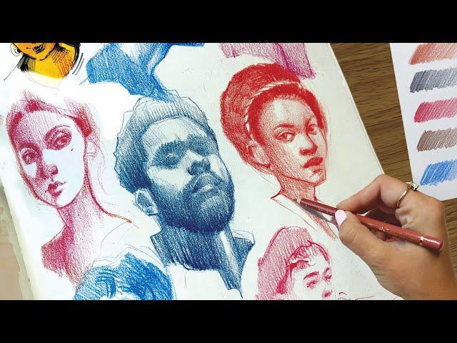 Drawing Portraits with COLORED PENCILS (Sketchbook Studies)