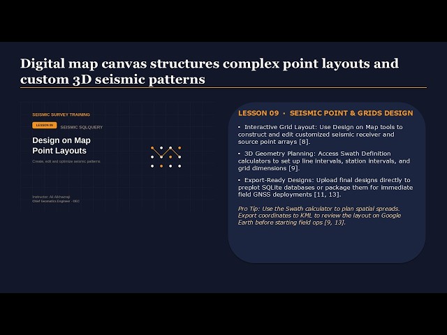 #9 Seismic  Survey Training Course | Design  on Map in Seismic SQLQuery