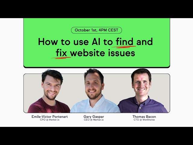Webinar #4: How to use AI to find and fix website issues